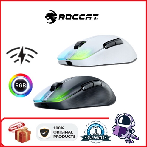 Roccat Kone Pro Air Wireless Gaming Mouse Bluetooth 19000DPI Lightweight Ergonomic Performance Wireless Gaming Mouse(เมาส์เกมมิ่ง)
