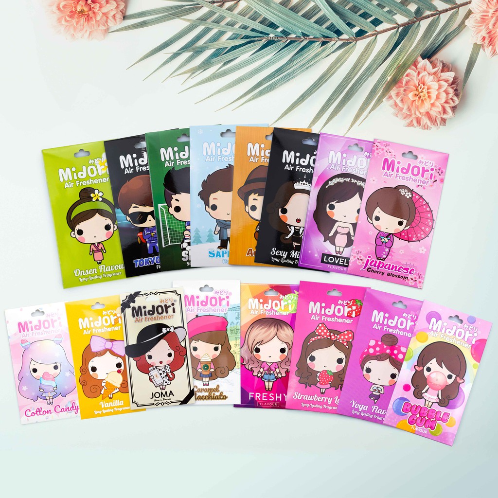 Midori Air Freshener แผ่นน้ำหอมปรับอากาศสไตล์ญี่ปุ่น  หอมนาน 2-4 สัปดาห์ น่ารักแถมหอมนาน ของแท้ 100%