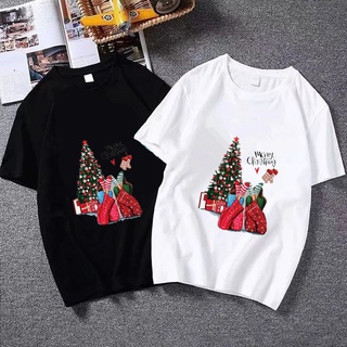 Christmas tree gift Cute costume Cartoon Festive Christmas under Happy T-shirt Beautiful T-shirt mens and womens 471