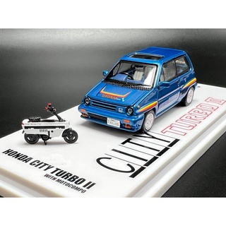 INNO64 Honda City Turbo II Blue Mod Version With white motocompo