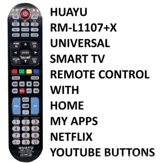 Huayu RM-L1107+X RM-L1098+12 รีโมตคอนโทรลสมาร์ททีวี พร้อมปุ่ม Netflix และ YouTube