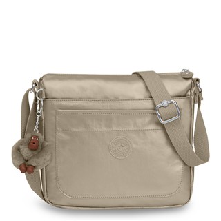 Kipling Sebastian Metallic Crossbody Bag - Pewter ของแท้ พร้อมส่ง