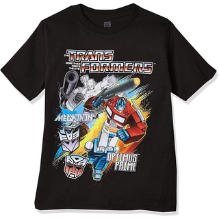 การพิมพ์ฝ้ายเสื้อยืดแขนสั้น พิมพ์ลาย Transformers สําหรับเด็กผู้ชายS-4XL