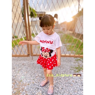 Minnie Mouse (MM01)  ชุดเด็กหญิง เสื้อ+กระโปรง เสื้อแขนสั้นกระโปรงสั้น ชุดคู่ ชุดแฝด เสื้อผ้าเด็กผู้หญิง (1-5 ปี)