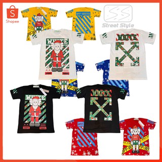 เสื้อยืดผ้าฝ้าย เสื้อยืดออฟไวท์🎅 คอร์ เสื้อคริสต์มาส 🎅 offwhite tshirt street tshirt kaws มี4ไซต์ XXL