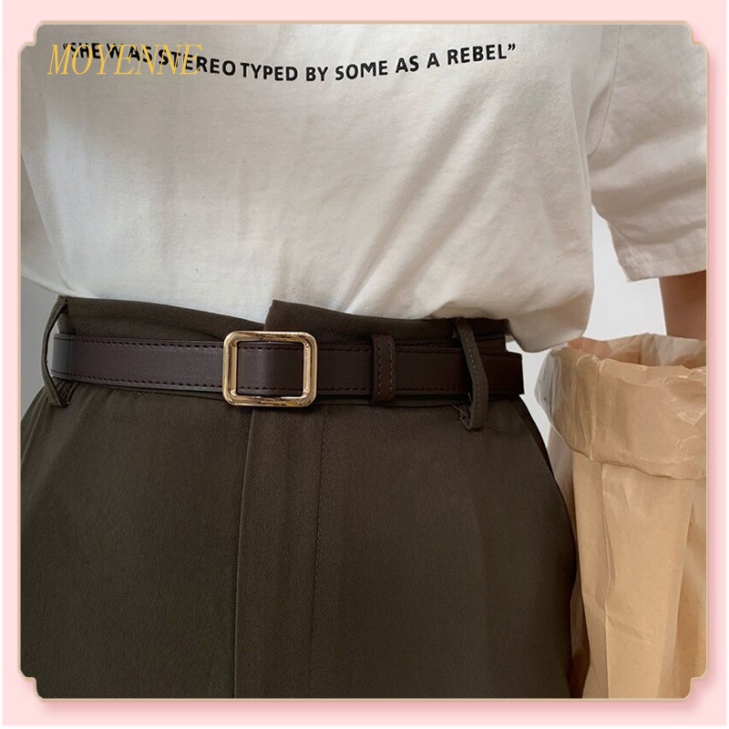 [จัดส่งรวดเร็ว] เข็มขัดแฟชั่นหัวเข็มขัดสี่เหลี่ยมแฟชั่นเกาหลีย้อนยุคคุณภาพสูงหัวเข็มขัดนุ่ม แฟชั่นผู้หญิง