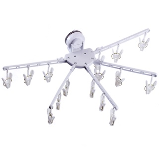 ที่ตากผ้า 5 แฉก พับเก็บได้ ไม้หนีบ 15 ชิ้น  (Super Suction) DeHUB Clothspin Laundry Hanger s60