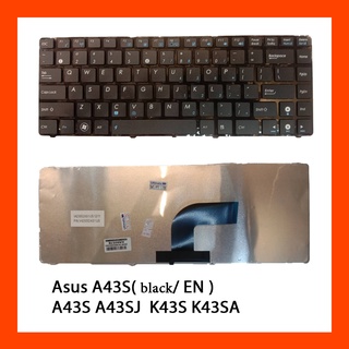 Keyboard Asus A43S K43S Black อังกฤษ ฟรีสติกเกอร์ไทย-อังกฤษ (แพรโค้ง)