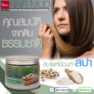 BSC hair care Hair Mud 400g. โคลนหมักผมสำหรับล้างสารเคมีบนเส้นผมและหนังศรีษะ