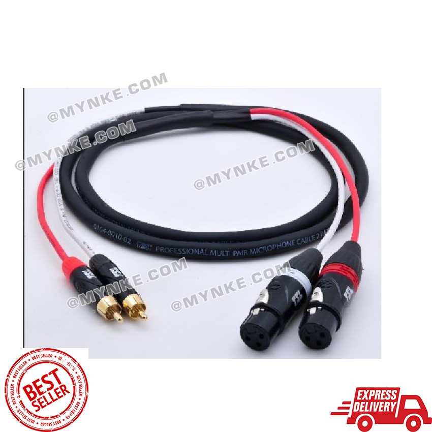 สายสัญญาณเสียง XLR FeeMail To RCA  ปลั๊ก RCAแปลงเป็นแจ็ค XLRคู่ 2female xlr - 2 RCA