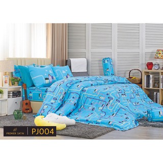 PREMIER Satin ผ้าปูที่นอน ขนาด 5 5 ชิ้น (ไม่รวมผ้านวม) ผ้าปูที่นอน ผ้าลายการ์ตูน กันไรฝุ่น ของแท้ ผ้าหนานุ่ม
