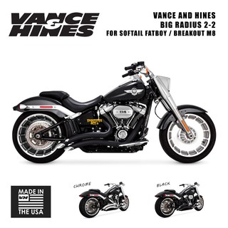 **ฟรีส่งผ่อน0%** Vance &amp; Hines Big Radius 2 into 2 สำหรับ Harley Softail Breakout / Fat Boy 2018-2021 V&amp;H