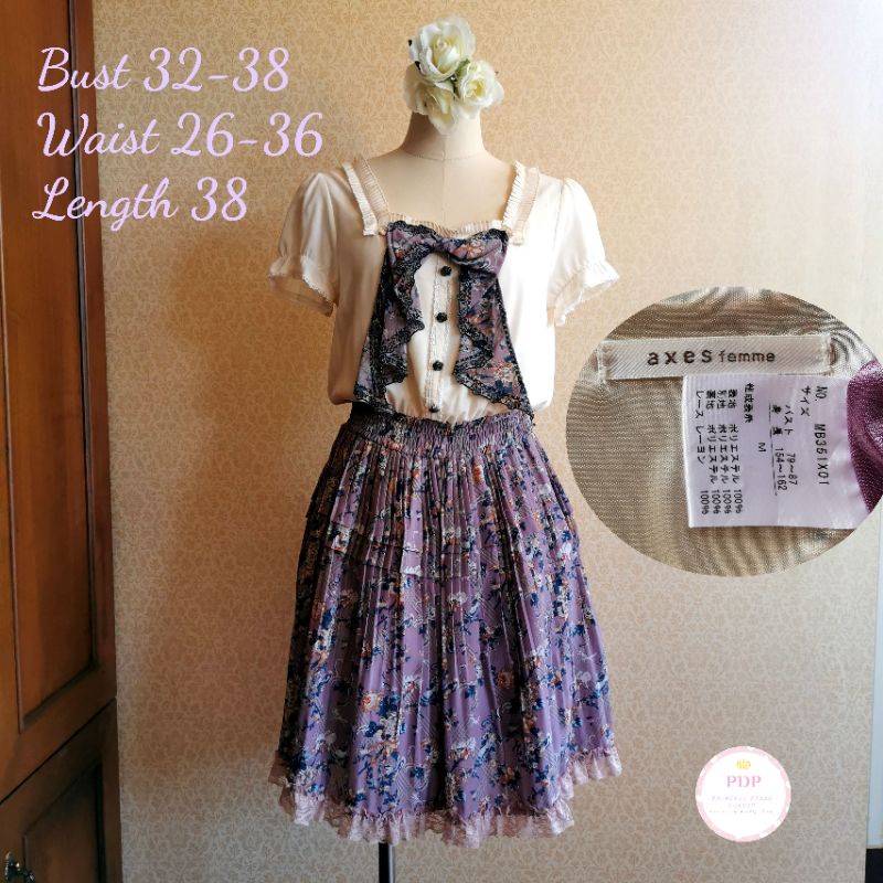 Axes Femme เดรสผ้า​ชีฟอง​สีม่วง