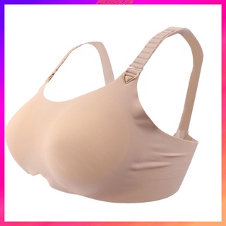 [Bigsale] ชุดชั้นในซิลิโคนเซ็กซี่สําหรับเต้านมปลอม Boob Bra 75C สีดํา