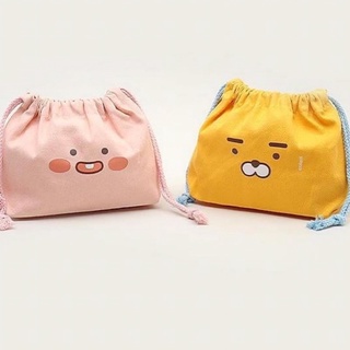 🌼พร้อมส่ง Daiso X Kakao  ถุงผ้าแบบมีหูรูด