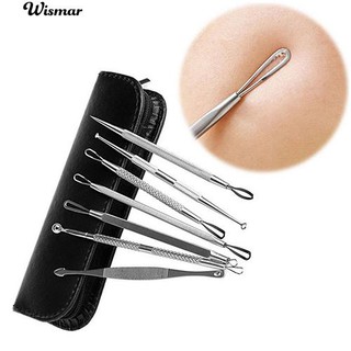 💄7 ชิ้น Blackhead สิว Comedone สิว Blemish Extractor Remover Kit ชุดเครื่องมือ