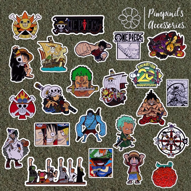 ʕ •ᴥ•ʔ พร้อมส่ง : เข็มกลัดเซ็ทการ์ตูนวันพีช | One Piece Japanese Manga Series Enamel Brooch Pin Set.