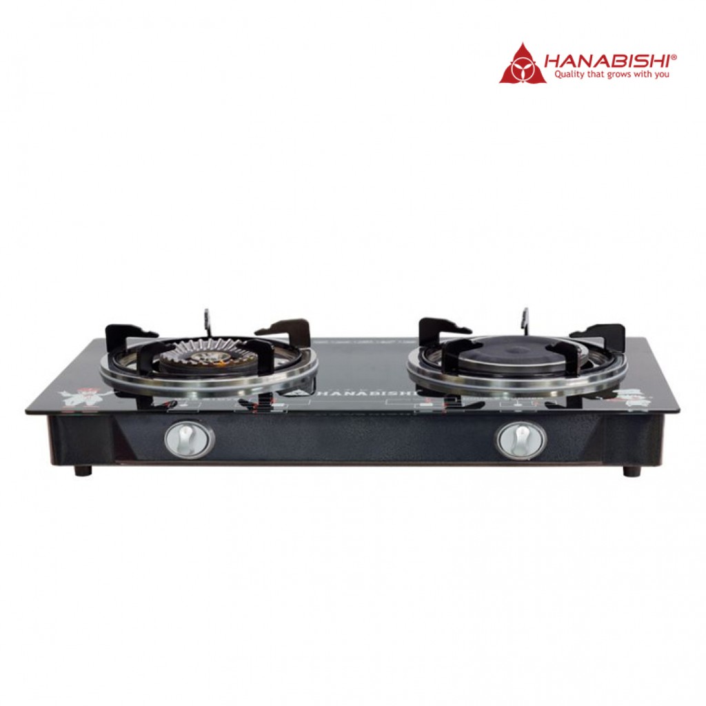 HANABISHI เตาแก๊ส รุ่น HGS-910 หน้าเตากระจก ฮานาบิชิ หัวคู่