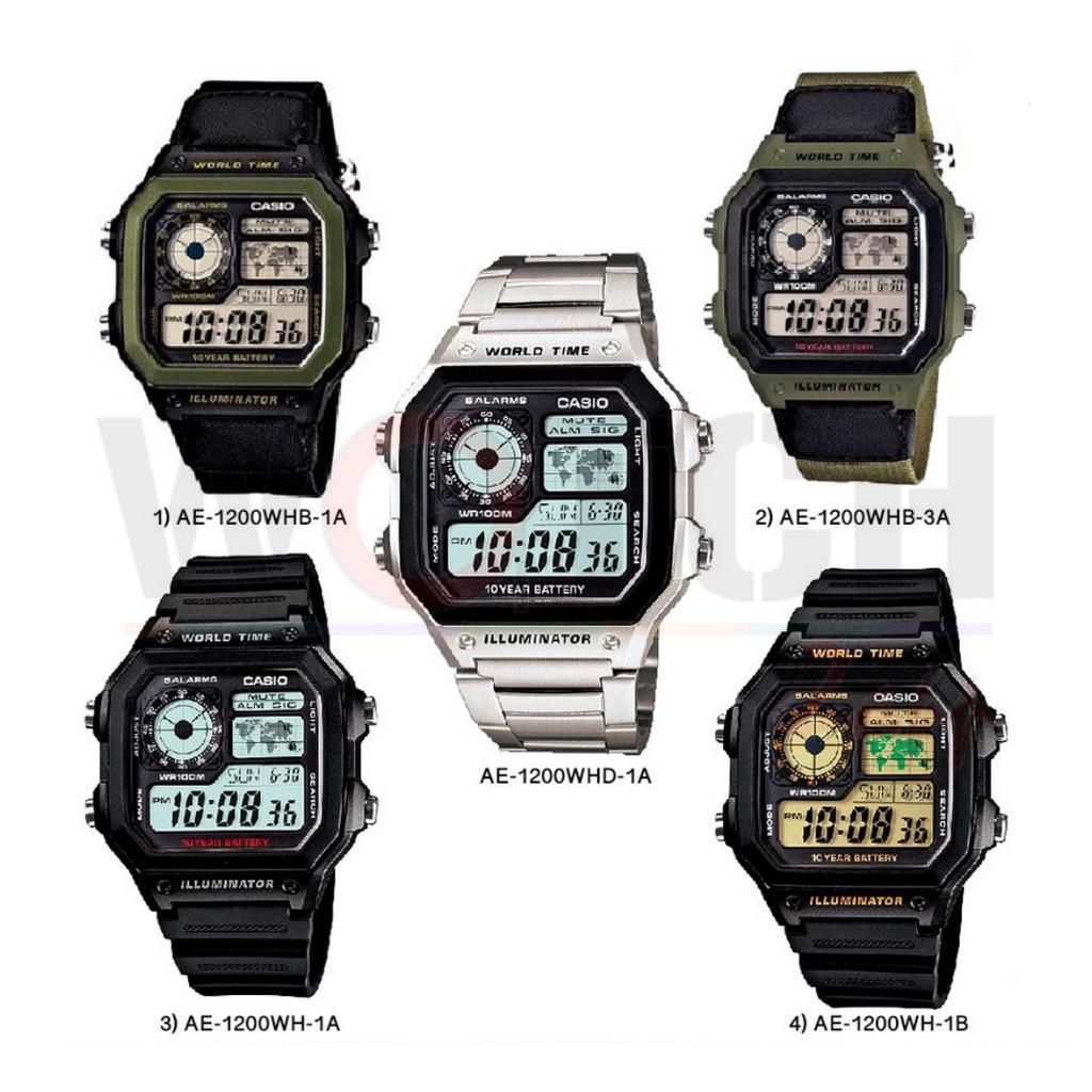 นาฬิกา Casio Standard นาฬิกาข้อมือ รุ่น AE-1200WH Series AE-1200WHD-1A AE-1200WHB, AE-1200WHL AE-200