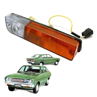 ไฟหรี่กันชนหน้า+หลอด ข้างซ้าย Lh เลนส์สีส้ม สำหรับ Datsun 510 B110 120Y 710 610 1600 Bluebird SSS ปี 1968-1973