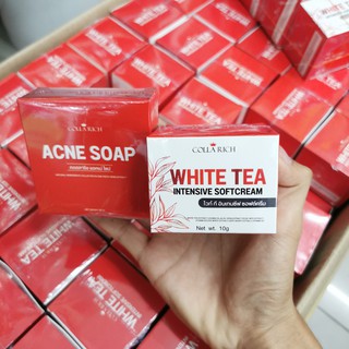 (1แถม1) White​ Tea​ Intensive soft cream  ครีมชาขาว แถมสบู่แดงลดสิว