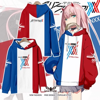 【CustomFashion】เสื้อแจ็กเก็ตกันหนาว มีฮู้ด ลายการ์ตูนอนิเมะ Darling In The Franxx เซ็กซี่ ขนาดใหญ่ สําหรับผู้ชาย และผู้หญิง