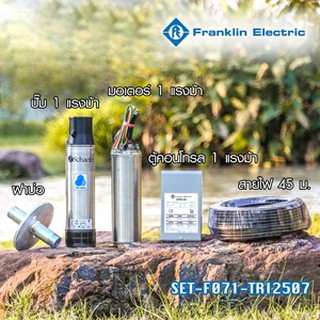 FRANKLIN (แฟรงคลิน) ชุดปั๊มน้ำบาดาล (ปั๊มซับเมอร์ส) Franklin รุ่น TRI-SEAL TRI25-07 ขนาด 4 นิ้ว 1 แรงม้า 1 เฟส 7 ใบพัด