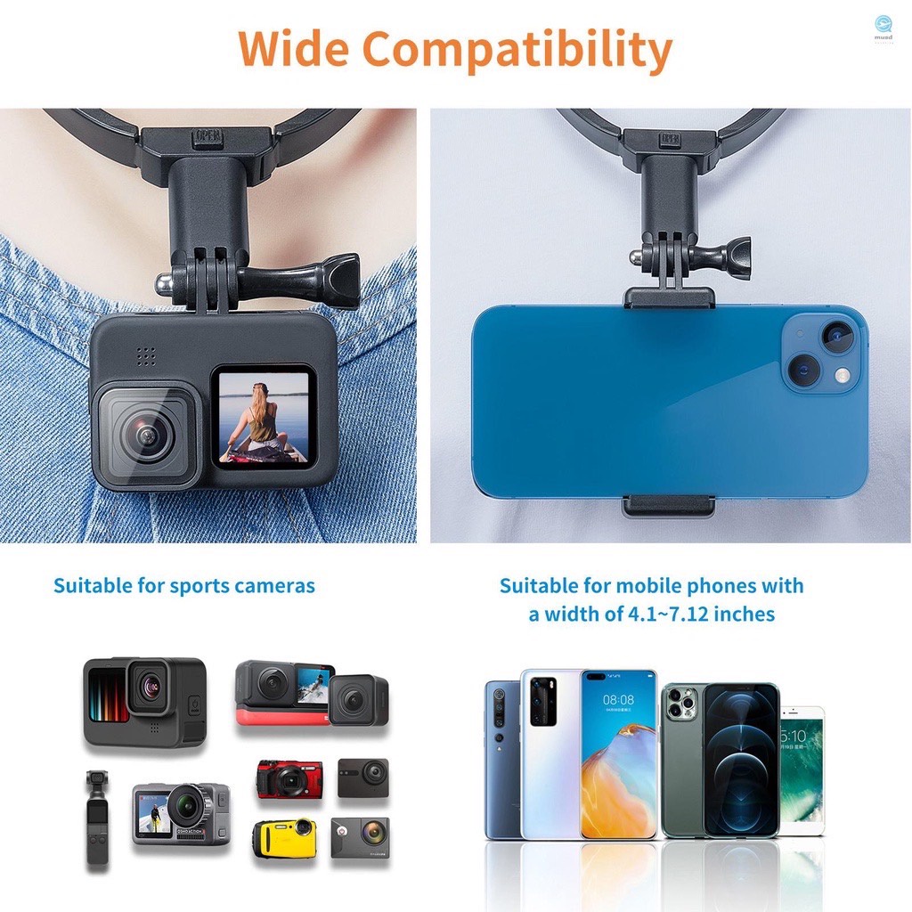TELESIN U1/ U shape Neck Holder Bracket GoPro Hero 10/9/8สมาร์ทโฟนกล้องแอคชั่น อุปกรณ์เสริม มี3รุ่นให้เลือก
