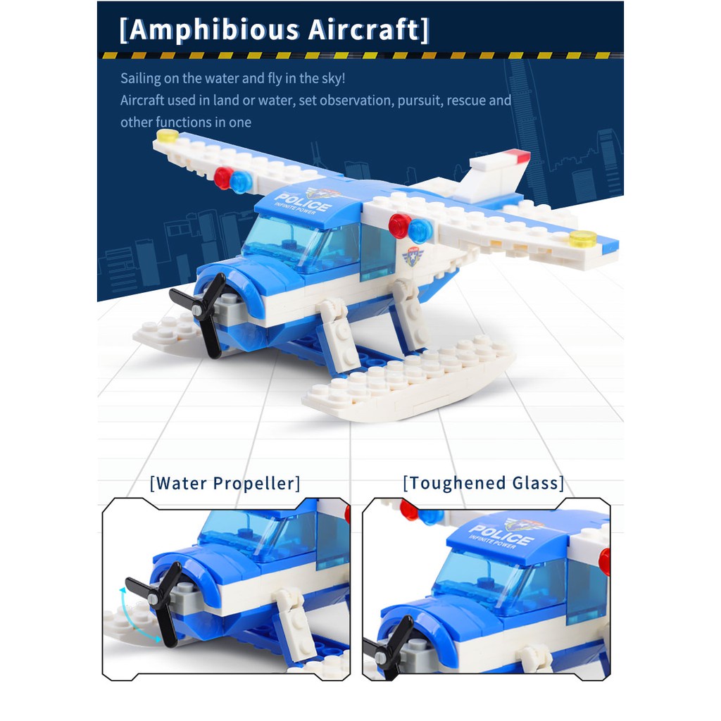 1122Pcs SWAT City Police Series Building Blocks Vehicle Helicopter ...