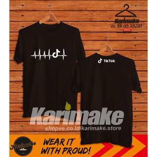 เสื้อยืดผ้าฝ้ายพิมพ์ลายแฟชั่น เสื้อยืด พิมพ์ลาย Heart Beat Tiktok Tiktok Media Social สําหรับผู้ชาย