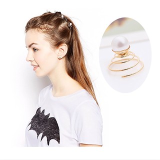 พร้อมส่ง  เซต 2 ชิ้น มุกเกลียวติดผม กิ๊บมุกเกลียวติดผม กิ๊บมุกเกลียวติดผม สไตล์เกาหลี