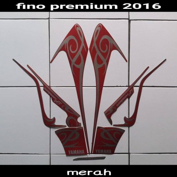 MERAH Fino Premium 2016 สติ๊กเกอร์ติดมอเตอร์ไซค์ Striping แถบสีแดง รายชื่อรูปลอก Striping