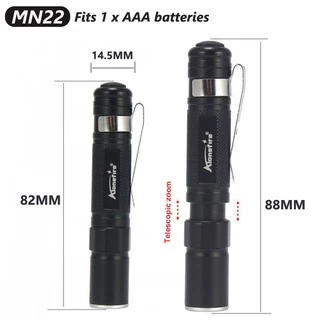 Alonefire MN23 ไฟฉาย LED อลูมิเนียมอัลลอยด์ ขนาดเล็ก แบบพกพา ซูมได้ สําหรับไฟฉายทางการแพทย์ แบตเตอรี่ AAA