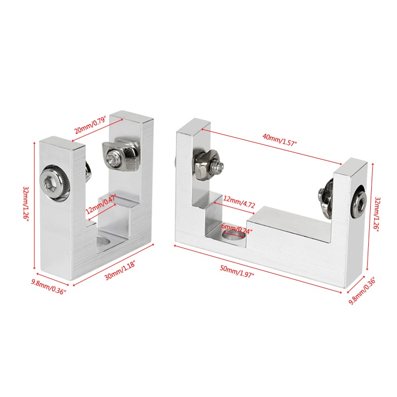 Fun 3D เครื่องพิมพ์ Voron 2020 2040 โปรไฟล์บล็อกคงที่ MGN12 Linear Guide Fixing Block สําหรับ Ender 3 อลูมิเนียมคุณภาพ