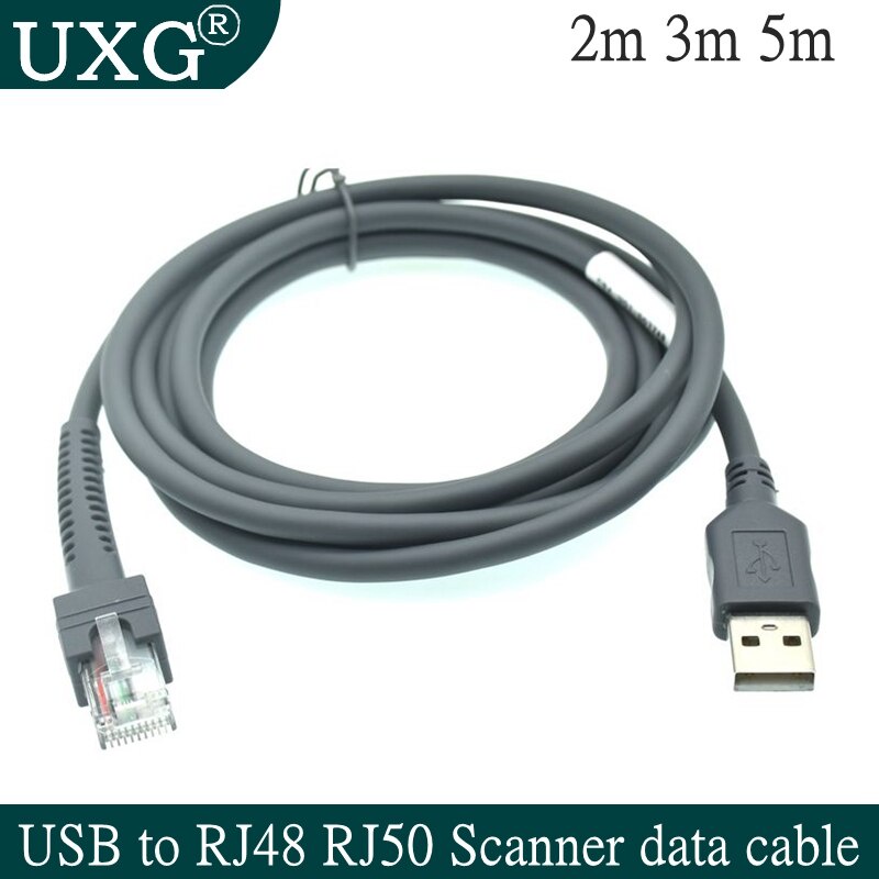 5M 3M USB to RJ48 RJ50 เครื่องสแกนเนอร์ข้อมูลสําหรับ LS2208 LS1203 LS2208/AP LS4008I LS7808 DS3400 ส