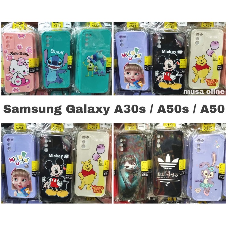 New case Samsung A30s.A50s.A50.A11.A12.A02.A02s.A03s.A22(4g).A22(5g).A72.A52.A50.A32(5Gเคสกันกล้อง​ทรงเหลี่ยม​ลายการ์ตูน #0