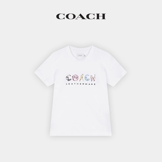 Coach เสื้อยืด ลายแมว อเนกประสงค์ สําหรับผู้หญิง