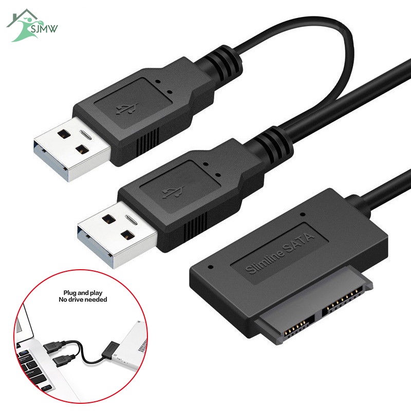 สายเคเบิลภายนอก USB 2.0 เป็น 6+7 13Pin SATA สําหรับแล็ปท็อป CD-ROM DVD-ROM สําหรับ CD-ROM DVD-ROM US