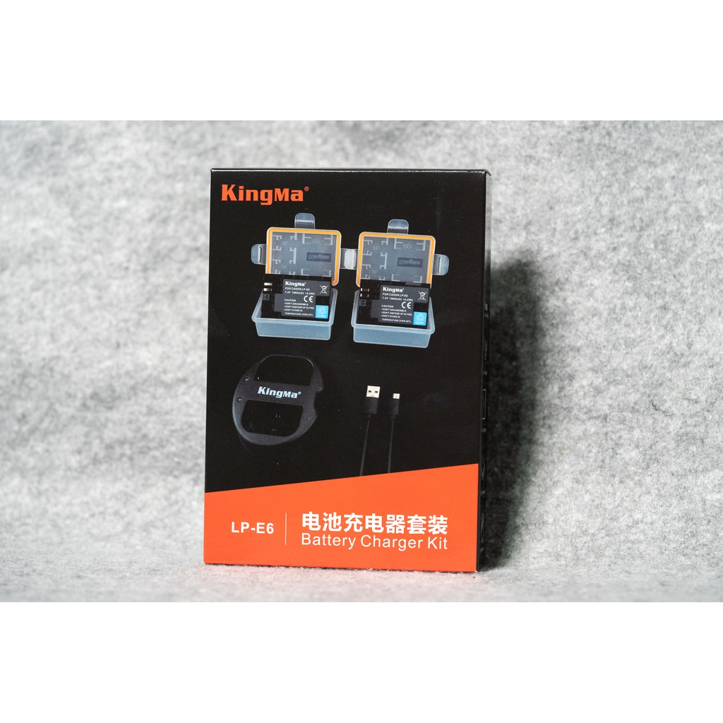 KingMa ชุดแบตเตอรี่+แท่นชาร์จ Canon LP-E6 สำหรับกล้องCanon EOS 5D MK III 5D MK II 6D 6DMKII 7D 7D MK
