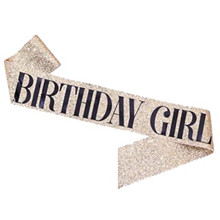 สายสะพายวันเกิด Glittery Birthday Girl Gold Sash