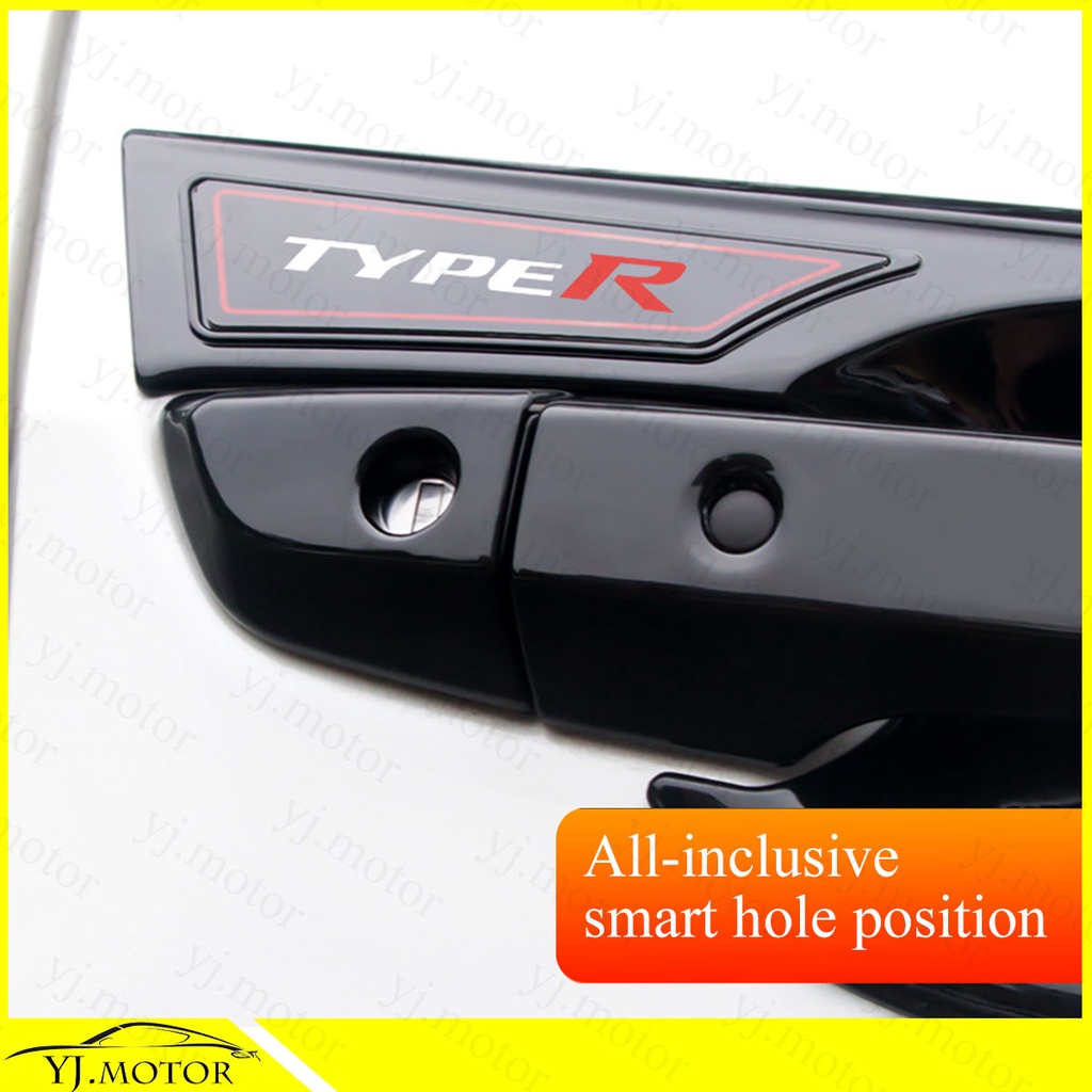 ฝาครอบมือจับประตูรถยนต์ สีดํามันวาว สําหรับ Honda Civic FC Sedan 2016-2021 Door Handle Bowl Cover Type R Style - รูปที่ 6