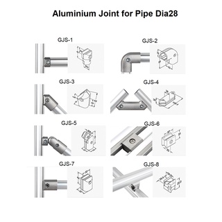 ข้อต่อสำหรับท่ออลูมิเนียม 28มิลลิเมตร aluminium Joint for pipe dia28mm.