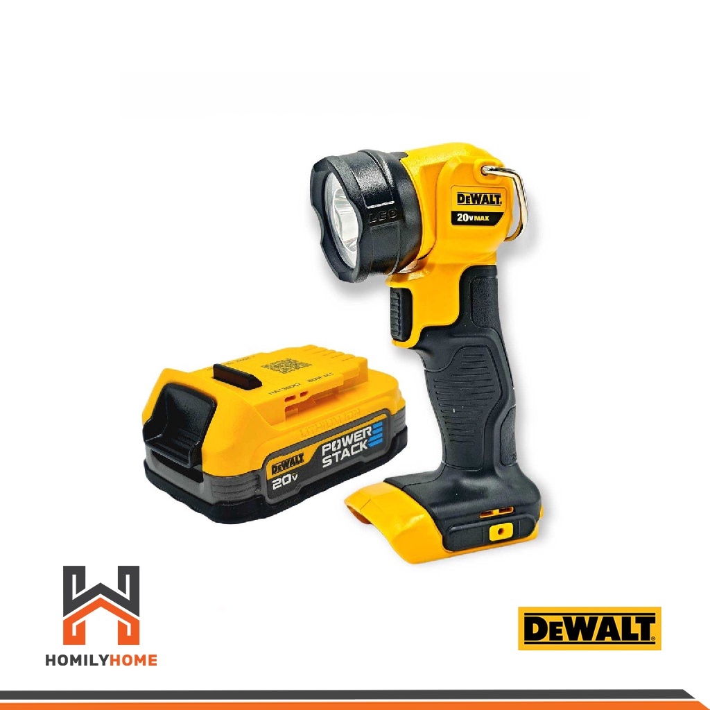 🔥11.11🔥 ส่งฟรี!! DEWALT ไฟฉายไร้สาย LED พร้อมแบต รุ่น DCL040E1 (ไฟฉาย + PowerStack 1.7ah) DCL040 ไฟฉ