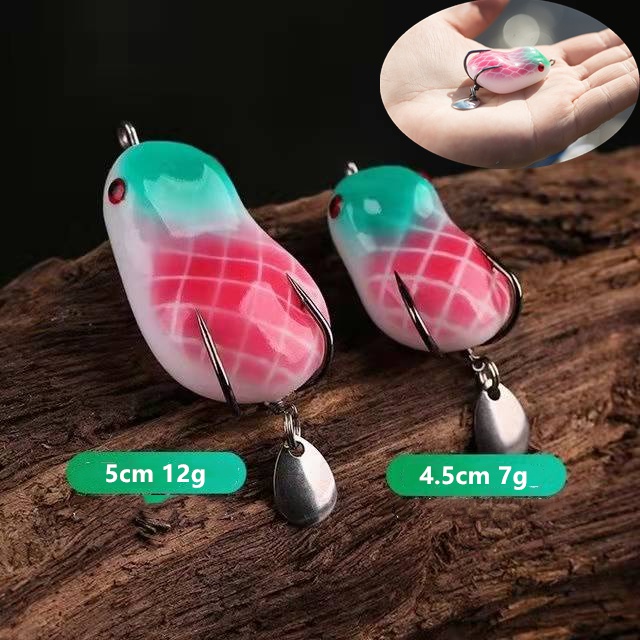 Umpan Casting Katak Soft Frog 4.5 ซม.7g/5 ซม.12g กบตกปลา Lure Mini Soft Lure Double Hooks Top Water Ray กบเหยื่อปลอม