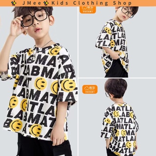 เสื้อเด็กชายผ้าฝ้ายแท้เด็กฤดูร้อนครึ่งแขนท็อปส์สไตล์เกาหลีหลวมท็อปส์บิ๊กชายครึ่งแขนท็อปส์2022เสื้อผ้าเด็กสไตล์ใหม่