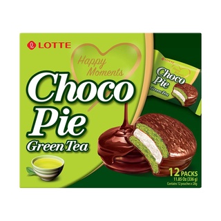 ล็อตเต้ ช็อกโกพายเกาหลีรส ชาเขียวLotte Choco Green Tea Pie Biscuit 12ชิ้น 336กรัม