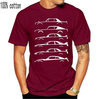 เสื้อยืดผ้าฝ้าย 100% พิมพ์ลายรถยนต์ Nismo Silhouette Evolutiof Skyline Gtr สําหรับผู้ชายSize S-5XL