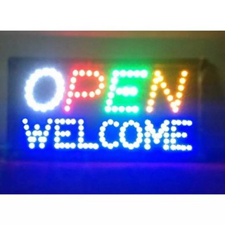 ป้ายไฟตกแต่งร้าน ตกแต่งสถานที่ OPEN WELCOME