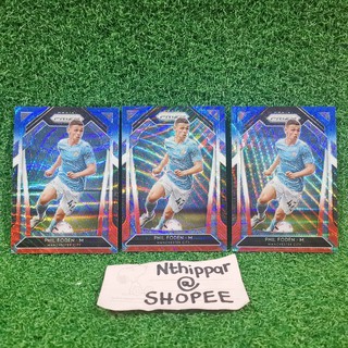 ขาย การ์ด Panini Prizm Premier League 2020-21 Phil Foden Red/White/Blue Manchester City การ์ดฟุตบอล การ์ดนักบอล cards