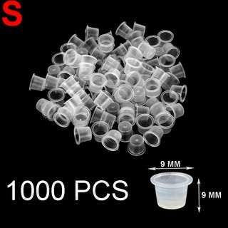 จุกใส่หมึกสัก 1000ชิ้น ขนาด S จุกหมึก จุดใส่สีสัก Disposable Plastic Tattoo Ink Cup Pigment Holder 1000 Piece Size S